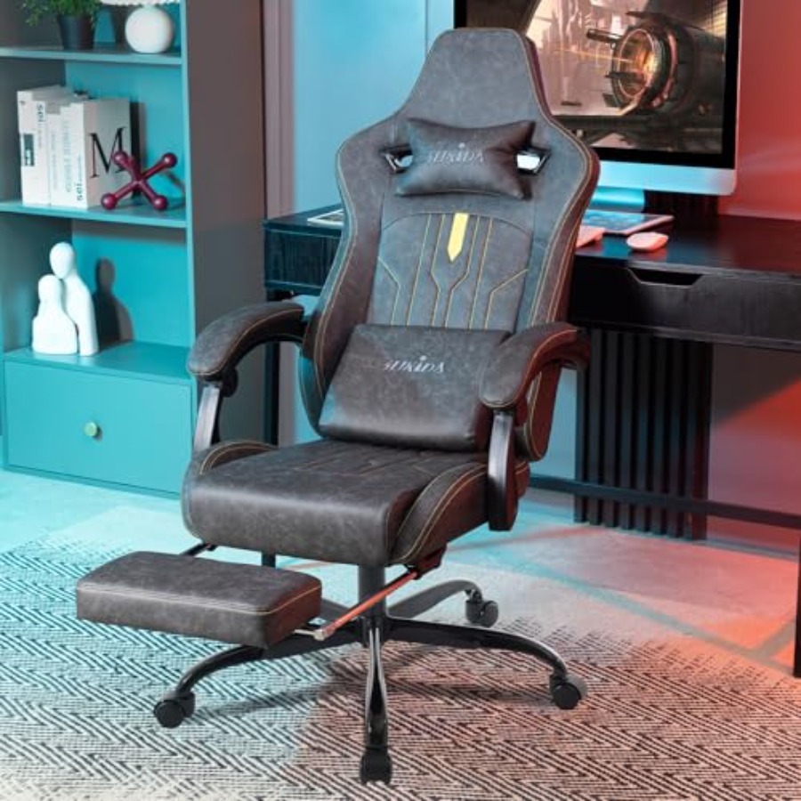 Silla de juego con reposapiés, - Ergonomic Office Chair reseña y precio