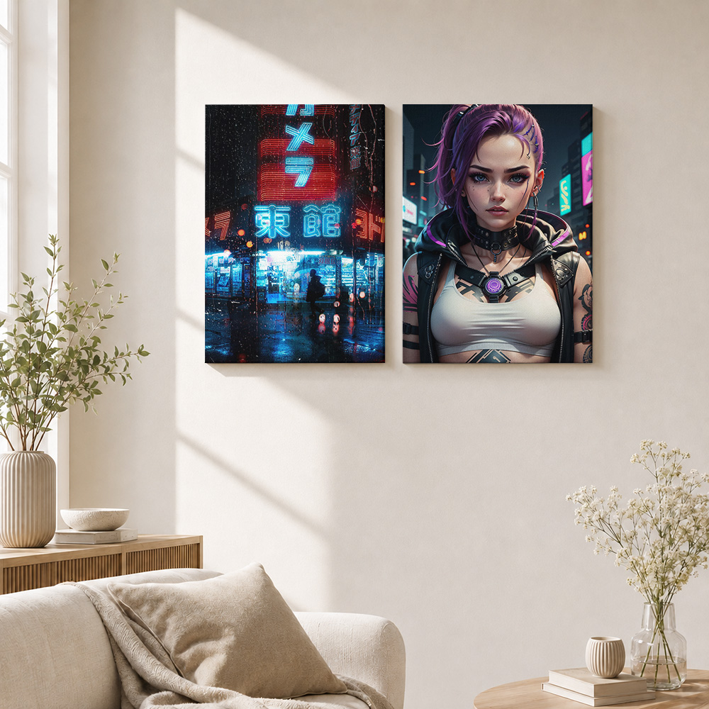 Póster impreso en lienzo Cyber - Home Office Or reseña y precio